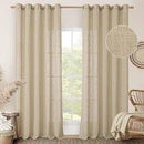 LAMIT Linen Curtains 84 Inches Long for Living Room, Bronze Grommet Linen Light Filtering Window Treatments Semi Sheer Burlap Drapes for Bedroom,2 Panels Set 60 x 84 Inch, Brown by CozyNest Decor