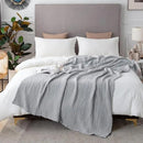 EMME Cotton Muslin Blanket King Size - Soft, Breathable Layering Blanket, 108"x90", Lightweight Gauze, All Season, Light Grey by CozyNest Decor