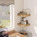 Fun Memories 12 Inch Floating Shelf, Rustic Wood Wall Shelves for Wall Decor & Storage, 12 x 12 Floating Shelf for Living Room, Bathroom, Bedroom, Oak, Set of 2 by CozyNest Decor