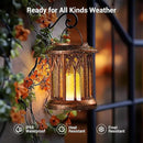 KOOPER 4 Pack Solar Lantern Outdoor Lights, Hanging Solar Lanterns Outdoor Decorative, Lanterns LED Flickering Flameless Candle Mission Lights for Yard Table Garden Decor by GreenHaven Gardens