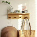 Entrance Coat Rack ，Coat Hooks, Wall-Mounted Wooden Hook Rack, Wall-Mounted Shelves are Very Suitable (Oak Colored Finish-1) by CozyNest Decor