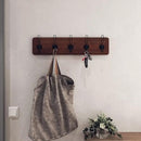 HBCY Creations Dark Wash Brown Rustic Coat Rack Wall Mount with 5 Hooks, Solid Pine Wood 24 inch Wall Hooks for Entryway, Mudroom, Hallway, Bathroom - Vintage Farmhouse Style Wall Mounted Towel Rack by CozyNest Decor