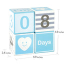 I'm Solid Wood Monthly Weekly Yearly Milestone Age Blocks, Newborn Gifts & Keepsakes for Picture Props (4 Pcs/Blue) by TinyTreasures Baby Boutique