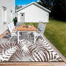 Outdoor Rug Waterproof for Patios Clearance, Reversible Outdoor Plastic Straw Rug Camping Carpet, Outside Floor Mats Large Area Rugs for RV,Patio,Deck,Porch,Beach,Balcony，10'x8',Brown&White by GreenHaven Gardens
