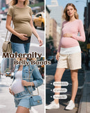 3 Pack Maternity Belly Bands for Pregnant Women Cotton Stretch Ribbed Pregnancy Support Belt Pants Extender by TinyTreasures Baby Boutique