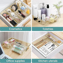 WOWBOX 25 PCS Plastic Drawer Organizer Set, 4 Sizes Desk Drawer Divider Organizers and Storage Bins for Makeup, Jewelry, Gadgets for Kitchen, Bedroom, Bathroom, Office, Clear Champagne by TinyTreasures Baby Boutique