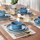 GBHOME Ceramic Dinnerware Sets for 4, 12 Pieces Stoneware Plates and Bowls Sets, Reactive Glaze Dishes -Scratch Resistant, Dishwasher&Microwave Safe-Alaskan Blue by CozyNest Decor