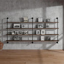 Industrial Pipe Wall Shelves Pipe Shelving with Real Wood Plank,60 Inches Floating Shelves for Wall Farmhouse Pipe Book Shelves Dark Brown 4 Tier for Kitchen,Living Room Decor and Bar Shelving by CozyNest Decor