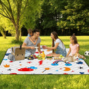 Poedist Extra Large Picnic Blanket Waterproof,80"x 80"Foldable Machine Washable Beach Blanket,Outdoor Blanket for 6-8 Adults,Suitable for Indoor Crawling,Park Beach,Camping,Hiking,Family Travel(Cute) by TinyTreasures Baby Boutique