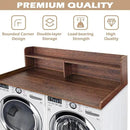 Royxen Laundry Countertop with 2-Tier Shelf Universal Fit, Washer and Dryer Countertop with Storage Space, Shelf Height 11.5 Inches, Walnut Color by CozyNest Decor