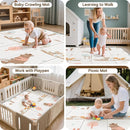 Foldable Baby Play Mat for Floor, PIGLOG 79x71 Extra Large Crawiling Play Mat for Babies, Waterproof & Portable Tummy Time and Non-Toxic Soft Foam Playmat for Infants, Toddlers by TinyTreasures Baby Boutique