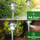 BEAU JARDIN 8 Pack Solar Pathway Lights Outdoor Stainless Steel Lights Solar Powered Waterproof Glass High Lumen Garden Landscape Path Yard Walkway Driveway Outside Color Changing Cool White Silver by GreenHaven Gardens