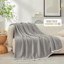 Snuggle Sac Grey Waffle Throw Blanket for Couch Bed Sofa 60x80 inches, Reversible Grey Blanket Microfiber Fluffy Fuzzy Cozy Knit Twin Blanket for Women Mothers Birthday Gifts by CozyNest Decor