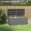 NUNU LAB 150 Gallon Outdoor Storage Box,Resin Large Sturdy Deck Box, Backyard Outside Storage Box Waterproof with Double Wall Panels,Package Delivery,Garden Outdoor Hose Bin by GreenHaven Gardens