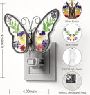 KY&BOSAM Butterfly Night Light Plug into Wall Night Lights Real Flower Glass and Metal Nightlights for Hallway Nursery Bedroom Bathroom Kids Room Kitchen Stairway Accent Elegant Themed Home Decoration by GreenHaven Gardens
