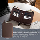 Full Grain Leather Family Passport Holder for 2-4 Passports - RFID Passport Holder and Travel Document Organizer - Large Leather Travel Wallet for Couples and Families - Brown by TinyTreasures Baby Boutique