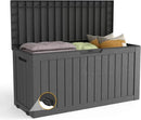 80 Gallon Outdoor Storage Box with Wheels, Waterproof Lockable Resin Deck Box Patio Storage Bin for Pool Accessories Cushion Furniture, Garden Tools, UV-Resistant Outside Delivery Black by CozyNest Decor