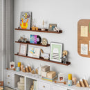 Picture Ledge Shelf, 72 inch Solid Ash Wood Floating Shelves Set of 2, Picture Ledge Photo Ledge Wall Mounted for Living Room Kids' Room Bedroom, Color Walnut by TinyTreasures Baby Boutique
