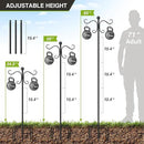 2 Pack 76 Inch Adjustable Double Shepherds Hooks for Outdoor Heavy Duty, Two Sided Garden Bird Feeder Pole for Hanging Plant Baskets, Solar Lights, Weddings Decor by GreenHaven Gardens