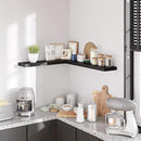 BAMEOS Floating Shelves, 35 Wx7 D Black Wall Mounted Wooden Shelves with Invisible Brackets Set of 2, Hanging Wall Shelves Decoration for Bedroom and Kitchen by CozyNest Decor
