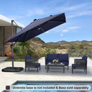 PURPLE LEAF 10 Feet Patio Umbrella Solar Powered LED Square Outdoor Cantilever Umbrella with LED Lights Aluminum Offset Umbrella with 360-degree Rotation for Garden Deck Pool Patio Navy Blue by GreenHaven Gardens