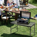 Folding Grill 3x2 FT Portable Camping Table, Lightweight Height Adjustable Metal Picnic Outdoor Table with Mesh Desktop and Mesh Bag, Beach and BBQ, Party by GreenHaven Gardens