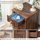 18" Farmhouse Night Stands Set of 2 with Charging Station, 2 & 3 Drawers End Table Dresser for Bedroom, Brown Wooden Nightstand, Bed Side Table with Open Shelf, Bedside Cabinet for Living Room by CozyNest Decor
