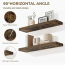 Dreamland 40 Inches Floating Shelves for Wall, 9.3" Deep Long Floating Shelves Set of 2, Large Display & Storage Shelf, Wall Shelf for Bathroom Bedroom Living Room Kitchen Office, Rustic Brown by CozyNest Decor