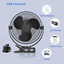 ATEngeus USB Desk Fan, Rechargeable Portable Fan, 8-Inch Clip on Fan, 10000mAh Stroller Fan, 4 Speeds Strong Airflow, 720° Rotation, with Sturdy Clamp, Suitable for home, office and stroller by TinyTreasures Baby Boutique