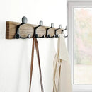 SKOLOO 24-Inch Wood Burnt Coat Rack Wall Mount with 5 Triple Hooks - Ideal for Family Entrances, Classrooms, and Pet Supplies Storage - Perfect Coat Hooks for Wall, Pack of 2 by CozyNest Decor