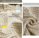 EMME Cotton Throw Blanket Large 50"x70" Gifts for Women 100% Muslin for Couch Breathable Gauze All Season Soft and Lightweight Pre-Washed (Light Tan) by CozyNest Decor