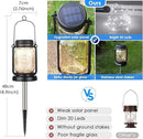 Mlambert Cool White 4 Pack Solar Hanging Mason Jar Lights with Stakes, Waterproof Decorative 30 LEDs Outdoor Solar Lantern Lamp Patio Garden Tree Yard by GreenHaven Gardens