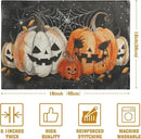 Halloween Pumpkins Spider Web Placemats Set of 4 Black Gray Scary Pumpkin Fall Linen Table Place Mat 12x18 Inch Seasonal Heat Resistant Table Mats for Party Kitchen Dining Decoration by CozyNest Decor