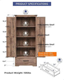 Farmhouse Kitchen Pantry Cabinet - 72" Tall Wood Kitchen Storage Cabinets with Adjustable Shelves & 2 Barn Doors & Drawer, Versatile Storage for Dining Room, Bathroom, Utility Room, Light Brown by CozyNest Decor