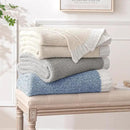 MIULEE Blue Super Soft Throw Blanket for Bed, Twin Size Cozy Fluffy Warm Blankets Knit Blankets for Couch, Sofa, Chair, Living Room, Camping, Picnic, 60 x 80 inch by CozyNest Decor