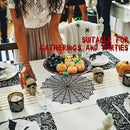 Sfcddtlg 6 Pcs Halloween Spider Web Placemats, 15" Heat Insulation Halloween Placemats Spider Web Table Mats, Hollow Out Spiderweb Coasters Placemat for Dining Table Party Decoration by CozyNest Decor