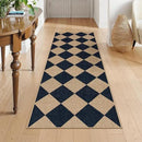 Lahome Checkered Easy Jute Runner, 2x6 Kitchen Runner Rug Non Slip Washable Outdoor Rug for Entryway Indoor, Checkerboard Black Indoor Outdoor Carpet for Hallway 6ft Entry Front Door by CozyNest Decor
