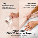 Waterproof Crib Mattress Protector Cover Fitted - 2-Pack Quiet Baby Crib Mattress Pad Sheets, 52" x 28" Soft Quilted Cotton Baby Sheet, Machine Washable, Easy Fit, Durable (Mist Rose/Mavy) by TinyTreasures Baby Boutique
