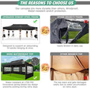 COBIZI 10x20 Pop Up Canopy Heavy Duty with 6 Sidewalls, Commercial Heavy Duty Pop Up Tent for Parties All Weather Waterproof and UV 50+ Wedding Tent with Roller Bag(Legs Upgraded),Black by GreenHaven Gardens