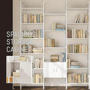 70x78 “ Triple 6 Tier Book Shelf, Industrial Large Bookcase with Storage Cabinet, Tall Bookshelf with 16 Open Display Shelves Metal Frame Furniture for Living Room Bedroom Home Office White by CozyNest Decor