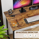PayLessHere | 47 Inch Computer Desk | Brown | Office Desk with Metal Frame, Adjustable Feet | Water-Resistant, Scratchproof Surface | Sturdy Writing Table for Home Office or Study | Pack of 1 by CozyNest Decor