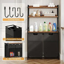 Lulive Double Laundry Hamper with Shelf, Laundry Basket with 3 Tier Storage Shelves & 4 Removable Hooks, Tall Laundry Sorter Clothes Hamper with Pull-Out Bags for Bathroom, Laundry Room by CozyNest Decor