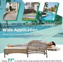 VIVIJASON Outdoor Wicker Chaise Lounge Chair Set of 2, All-Weather PE Rattan Cushioned Patio Lounger Chairs, 6-Position Adjustable Outside Pool Sunbathing Recliner with Armrest & Pillow, Beige by CozyNest Decor