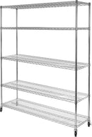 Seville Classics UltraDurable Heavy Duty NSF Solid Steel Wire Rack Storage Unit Organizer for Garage, Warehouse, Office, Restaurant, Classroom, Kitchen, 5-Tier Shelving, 60" W x 18" D by CozyNest Decor
