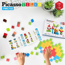 PicassoTiles 102pcs Pixel Magnetic Puzzle Cube 1” Pixel Mix & Match Toys with Ideabook STEM Education Learning Building Block Magnets Construction ToySet Stacking Creative Kit for Kids Age 3+ PMC102 by TinyTreasures Baby Boutique