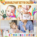 280 Pcs Washable Acrylic Paint for Kids Arts and Crafts, 20 Gouache Watercolor Paint Sets of 12 Colors for Party Classroom Painting Supplies, 20 Flat and 20 Pointed Brushes by TinyTreasures Baby Boutique