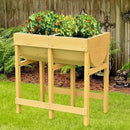 Giantex Raised Garden Bed, Elevated Wood Planter Stand, Garden Grow Box Kit W/Legs for Vegetable, Flower, Herb - Outdoor Planter W/Shelf for Garden, Patio, Backyard - Natural by GreenHaven Gardens