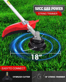 52cc Gas Powered Weed Eater and Brush Cutter 3-in-1, Heavy Duty Straight Shaft String Trimmer with Harness and 2 Heads for Tough Weeds, Grass, and Land Clearing (PT6080) by GreenHaven Gardens