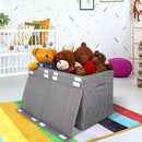 popoly 2 Pack Large Toy Box Chest with Lid, Collapsible Sturdy Toy Storage Organizer Boxes Bins Baskets for Kids, Boys, Girls, Nursery, Playroom, 25"x13" x16" (Linen Gray) by TinyTreasures Baby Boutique