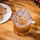 Bee Honey Jar By 5 H Glass Honey Pot With Dipper And Lid Cover For Home Kitchen Hone by The Wine Savant